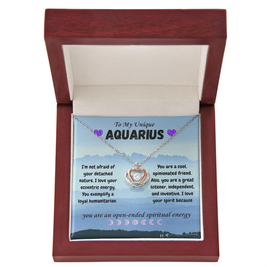 Aquarius Crown Pendant Necklace
