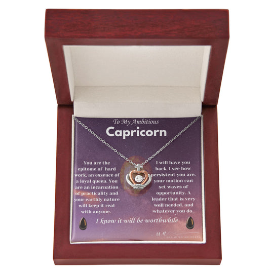 Capricorn Crown Pendant Necklace