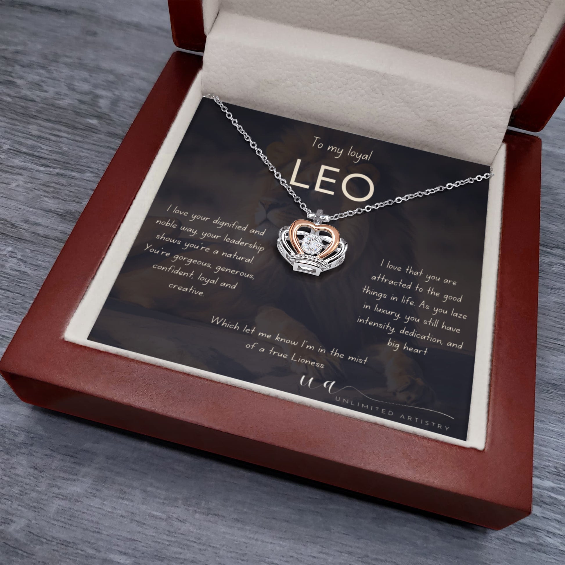 Leo Crown Pendant Necklace - UnlimitedArtistry