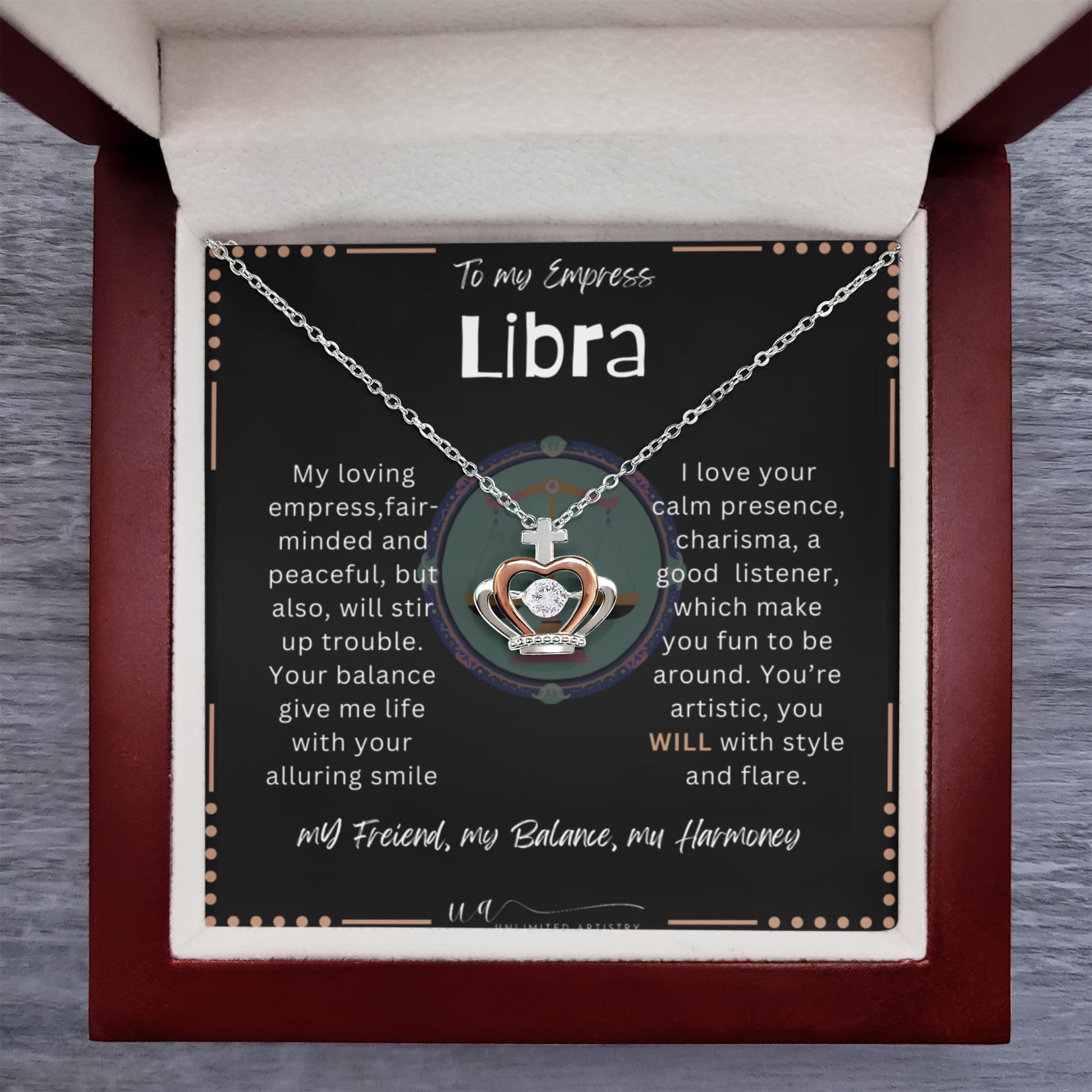 Libra Crown Pendant Necklace - UnlimitedArtistry