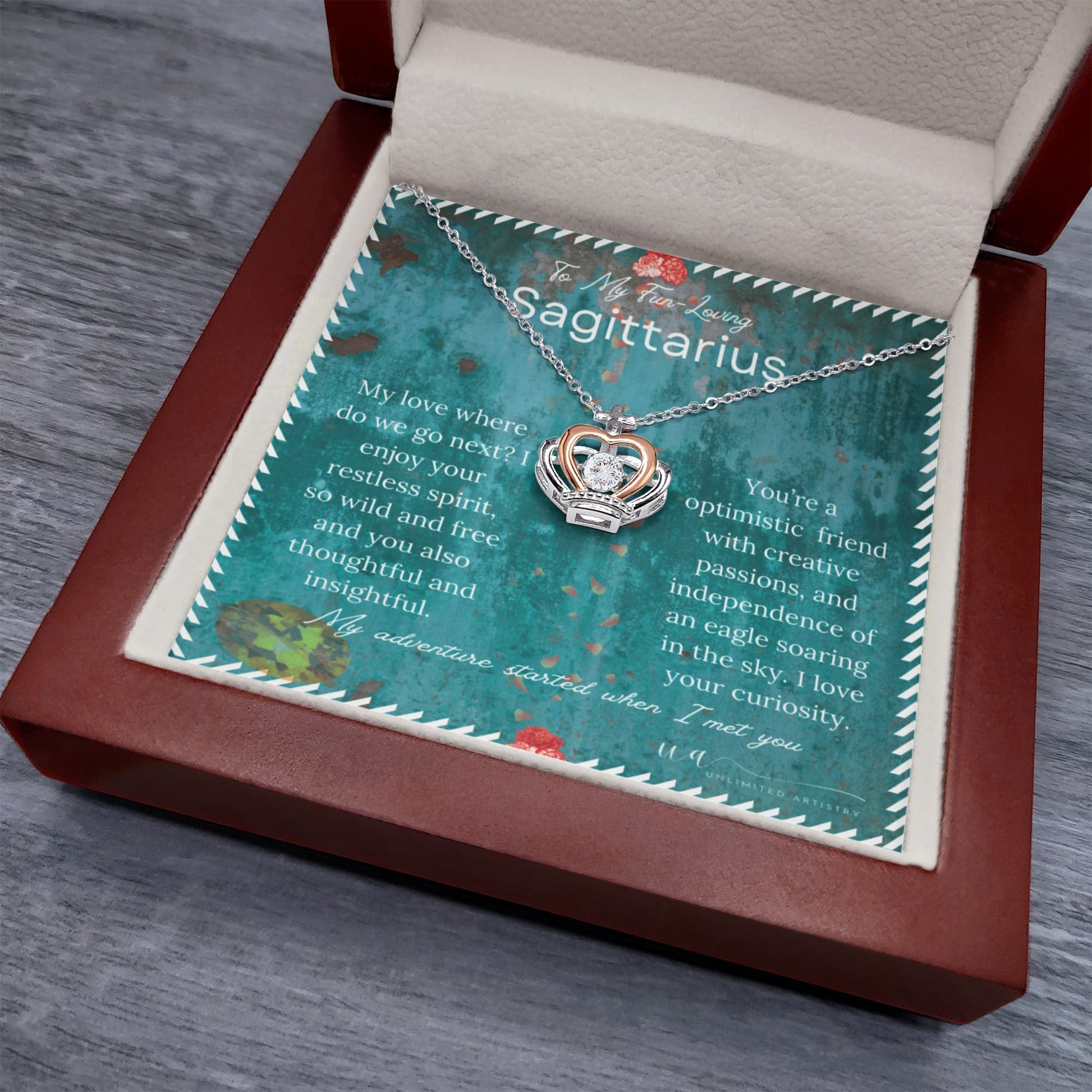 Sagittarius Crown Pendant Necklace - UnlimitedArtistry