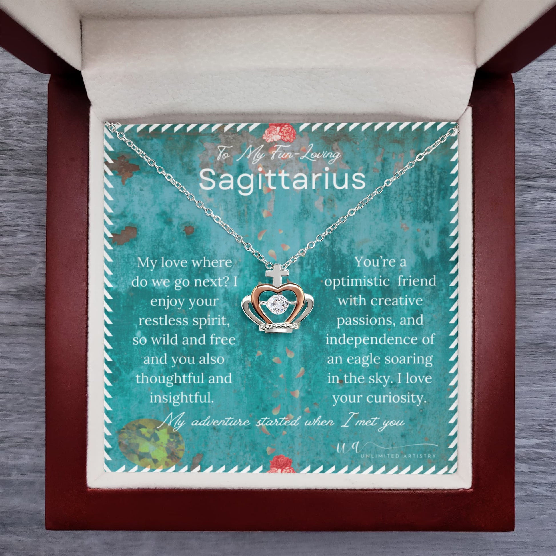 Sagittarius Crown Pendant Necklace - UnlimitedArtistry