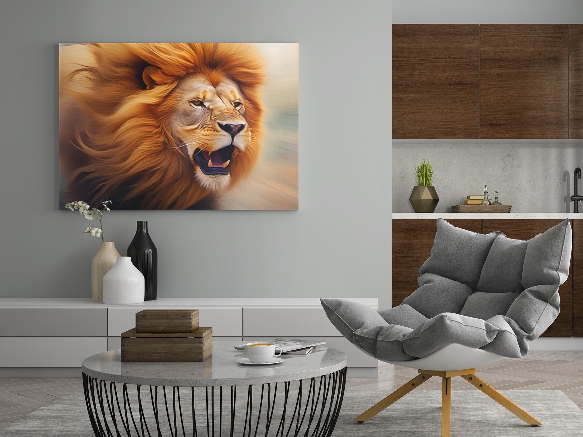 Abstract Lion Canvas 1.5in Frame - UnlimitedArtistry