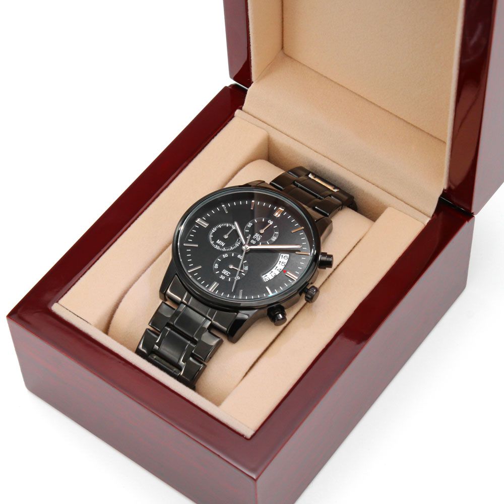 Customized Black Chronograph Watch - UnlimitedArtistry