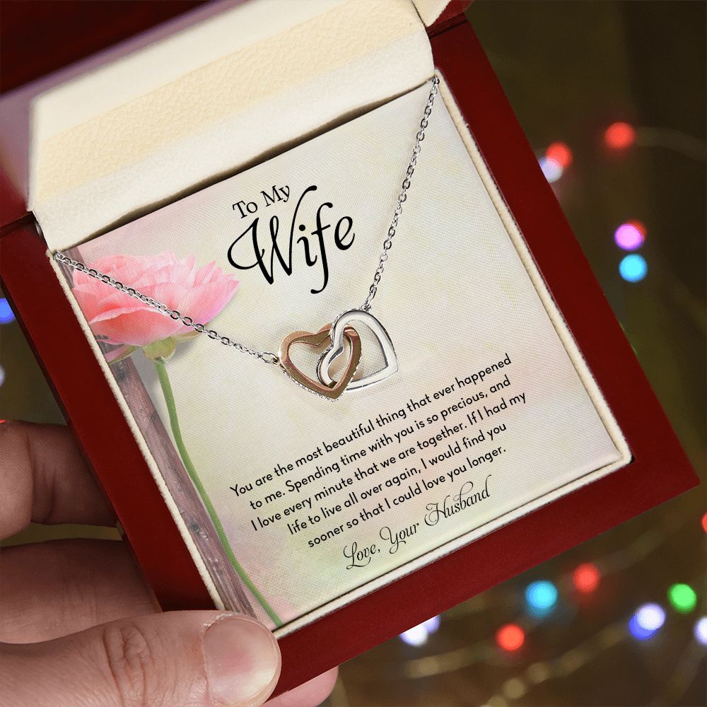 My Wife | Spend time with you - Interlocking Hearts necklace - UnlimitedArtistry