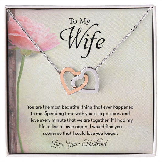 My Wife | Spend time with you - Interlocking Hearts necklace - UnlimitedArtistry