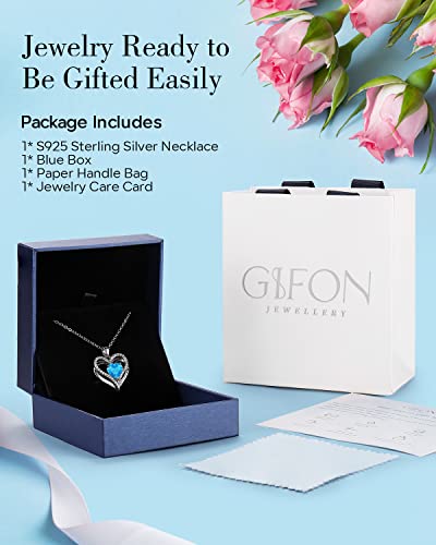 S925 Sterling Silver Necklace for Women, Birthday Necklaces Gifts for Wife Woman, Wedding Anniversary Jewelry 18K White Gold Filled, Unique Love Gift for Her, December - UnlimitedArtistry