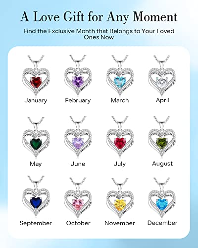 S925 Sterling Silver Necklace for Women, Birthday Necklaces Gifts for Wife Woman, Wedding Anniversary Jewelry 18K White Gold Filled, Unique Love Gift for Her, December - UnlimitedArtistry