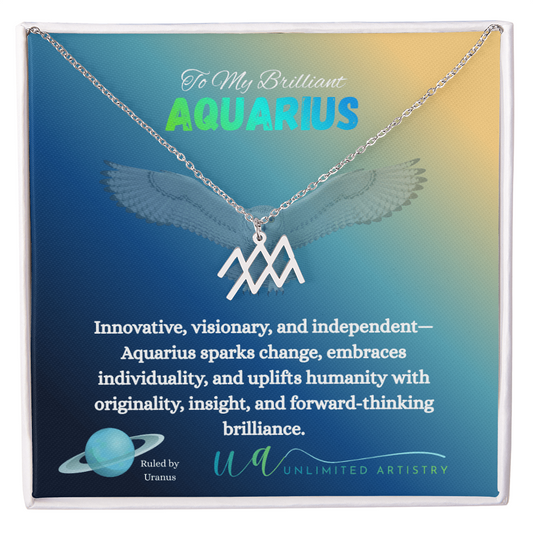 Aquarius Zodiac Pendant 2