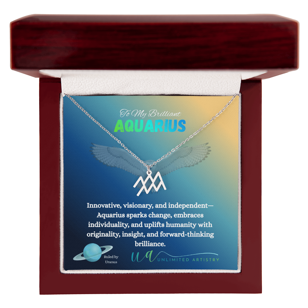 Aquarius Zodiac Pendant 2