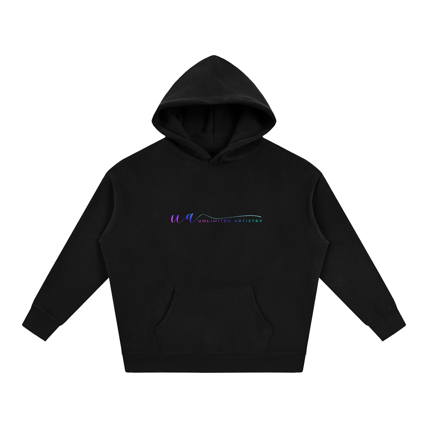 111(back) blk Oversize Fleeced Hoodie