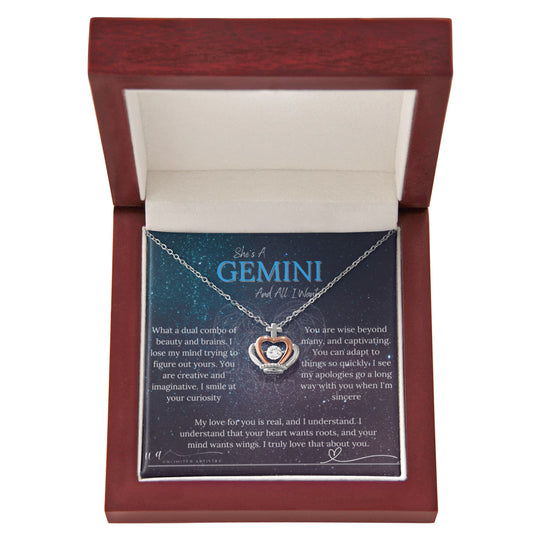 Gemini Crown Pendant Necklace - UnlimitedArtistry