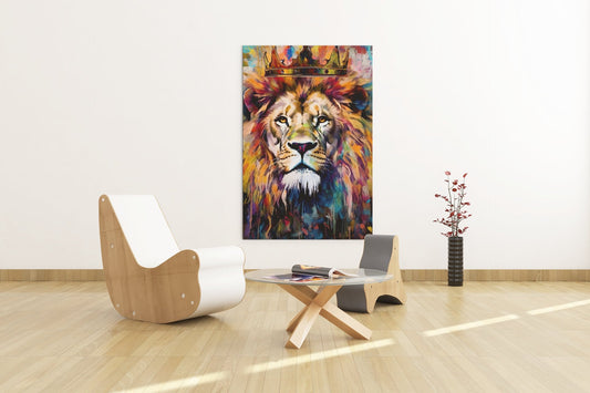 Colorful Abstract Lion Art Canvas 1.5in Frame - UnlimitedArtistry