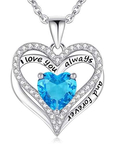 S925 Sterling Silver Necklace for Women, Birthday Necklaces Gifts for Wife Woman, Wedding Anniversary Jewelry 18K White Gold Filled, Unique Love Gift for Her, December - UnlimitedArtistry